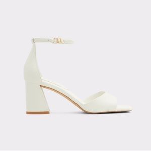 ALDO White Strappy Block Heeled Sandal